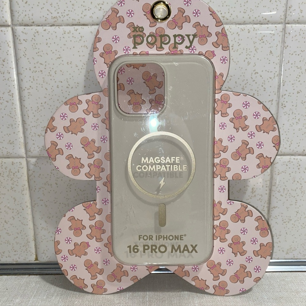 XO‎ Poppy For iPhone 16 Pro Max Cover Case NWT Cream Off White